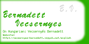 bernadett vecsernyes business card